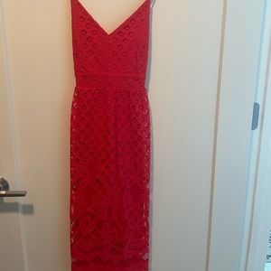 Dex Red Lace Dress, Size M